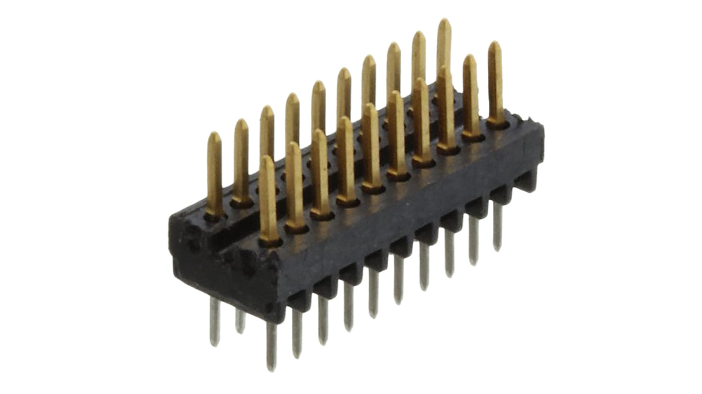 TE Connectivity AMPMODU System 50 Series Straight Through Hole Pin Header, 20 Contact(s), 1.27mm Pitch, 2 Row(s),