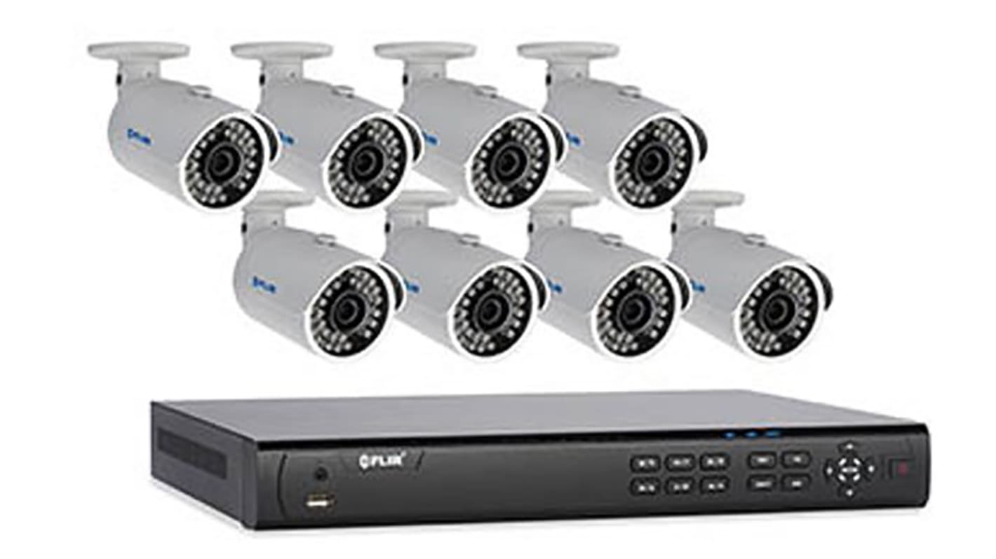 FLIR Indoor, Outdoor CCTV System, 8 Camera Connections, IP