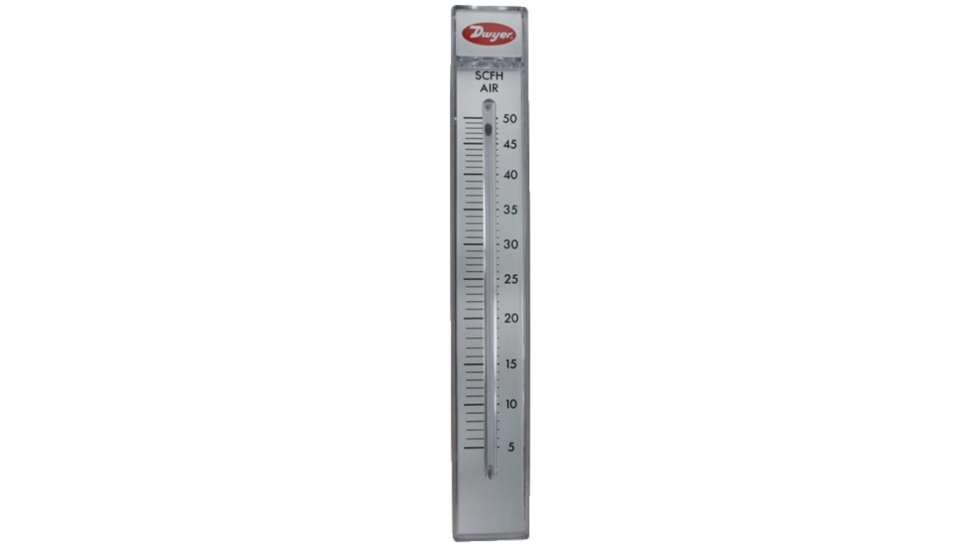 DWYER INSTRUMENTS RMC Series Variable Area Flow Meter for Air, 100 SCFH Min, 1000 SCFH Max