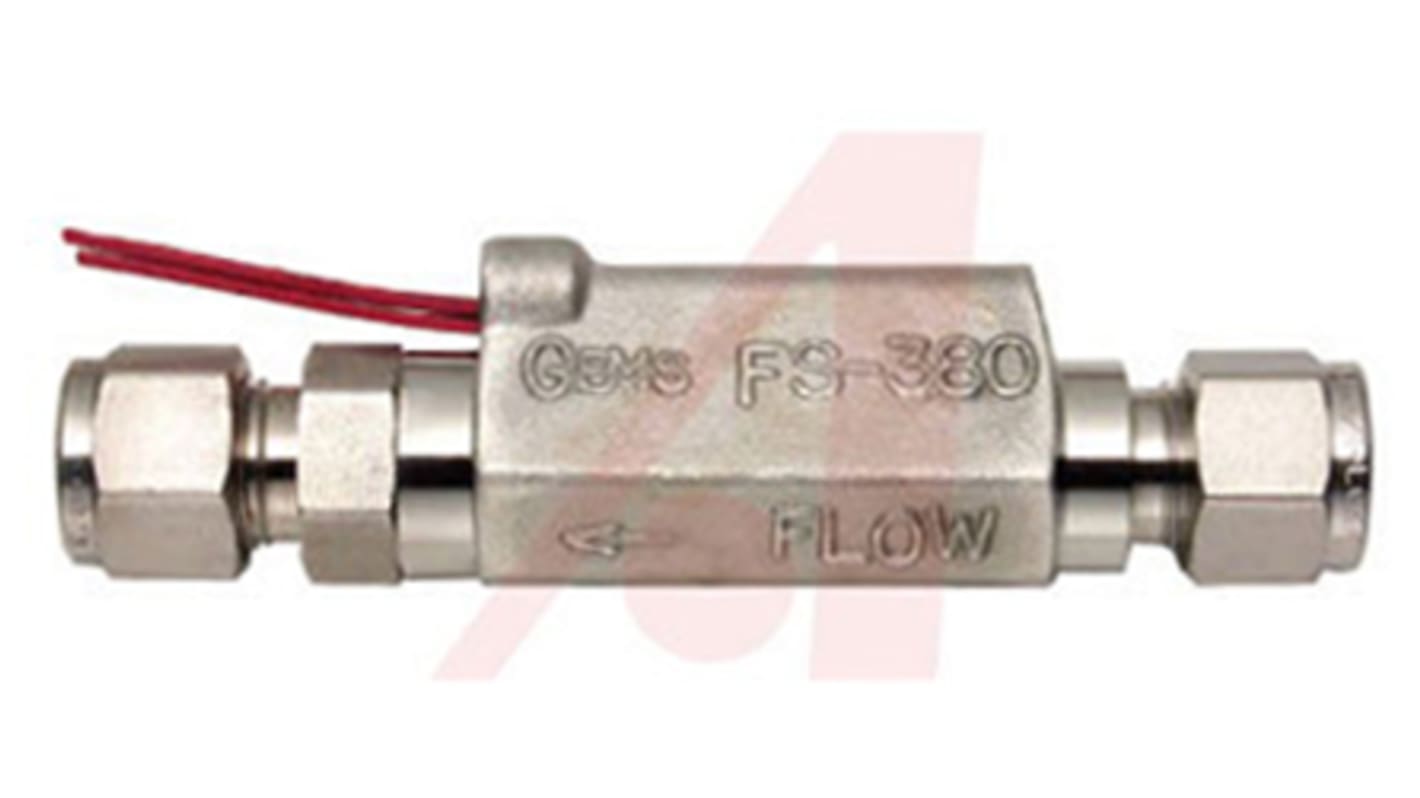 Gems Sensors FS-380 Series Piston Flow Switch for Liquid, 1 gal/min Max