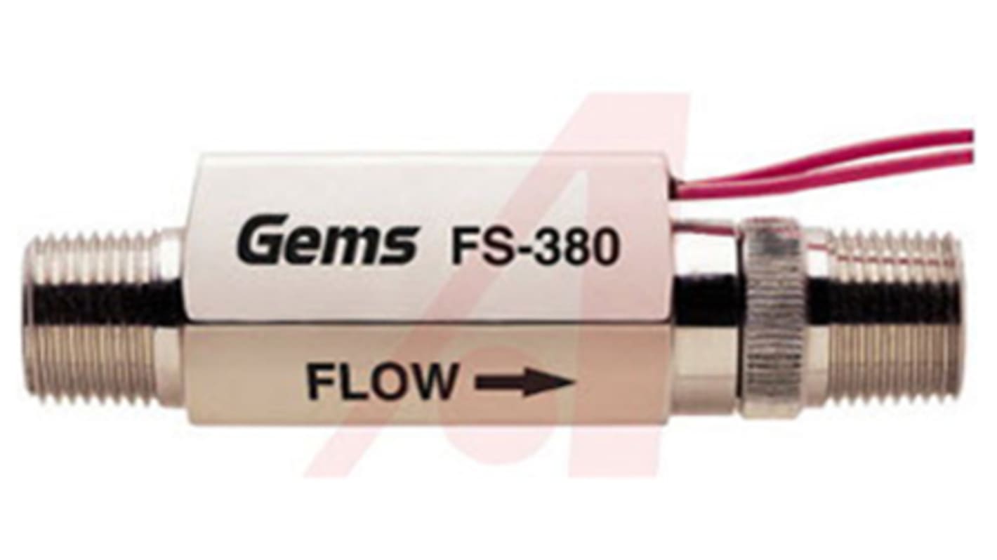 Gems Sensors FS-380 Series Piston Flow Switch for Liquid, 1 gal/min Max