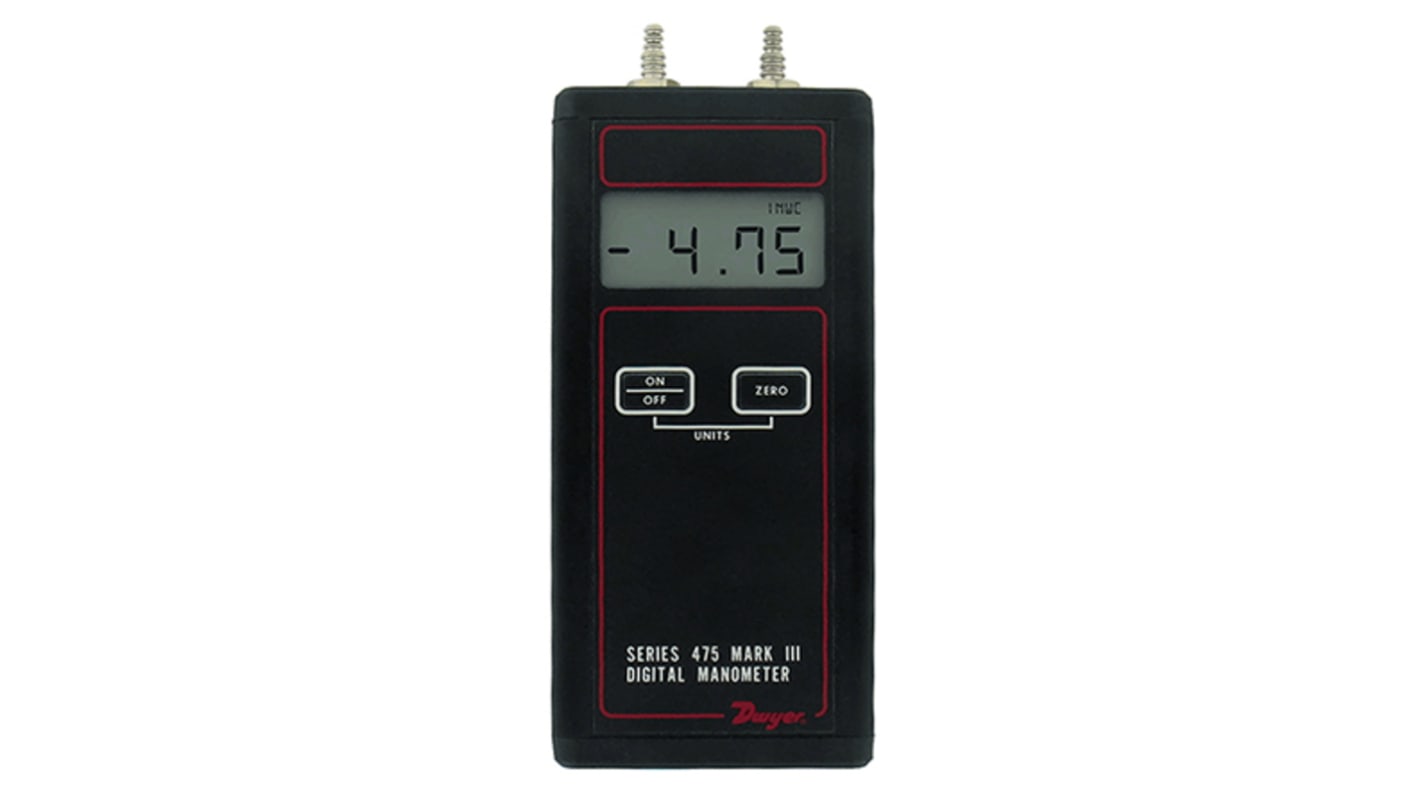 Manometro portatile Differenziale DWYER INSTRUMENTS 475-3-FM, 0psi → 7.22psi, con 2 porte