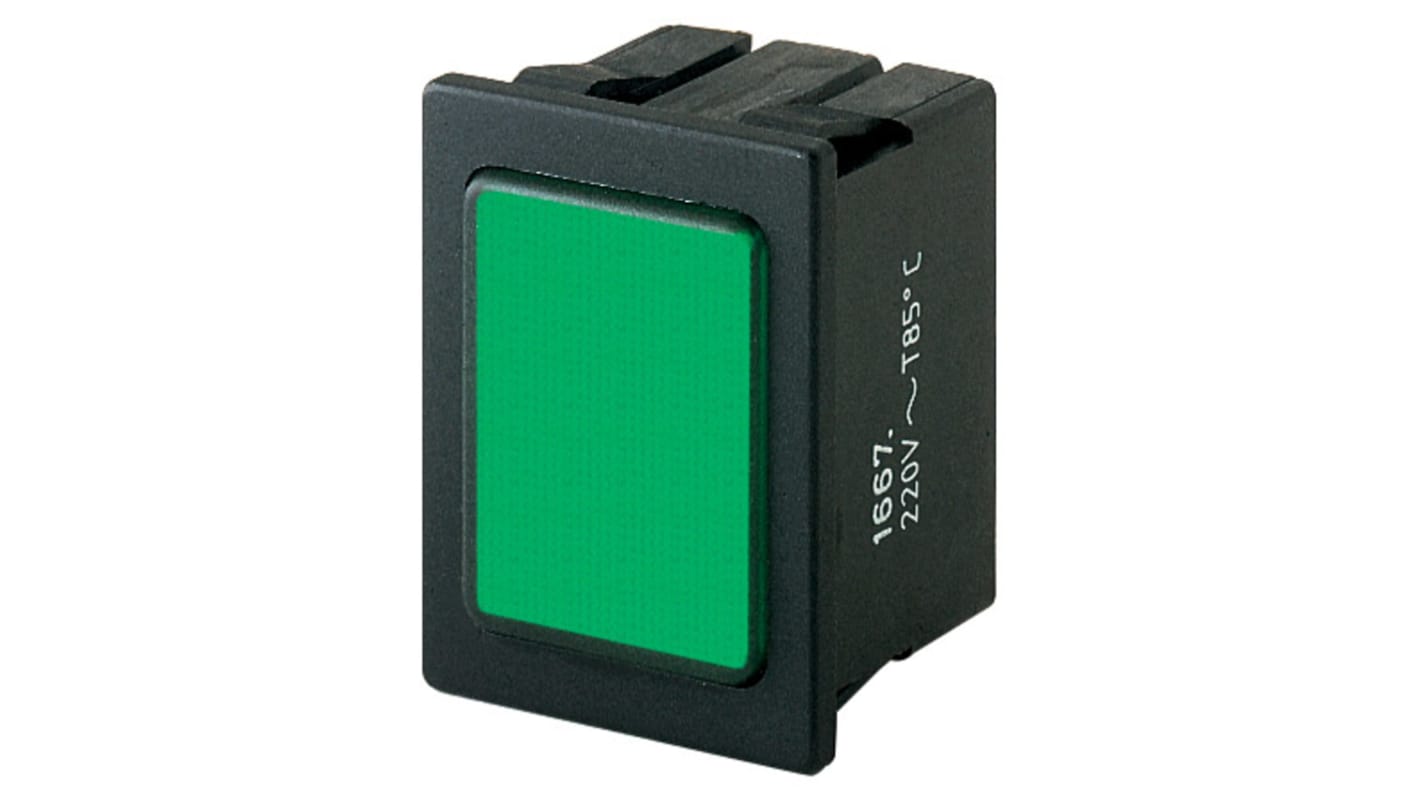 Marquardt Illuminated Push Button Switch, Panel Mount, Green LED, 250V ac, IP40