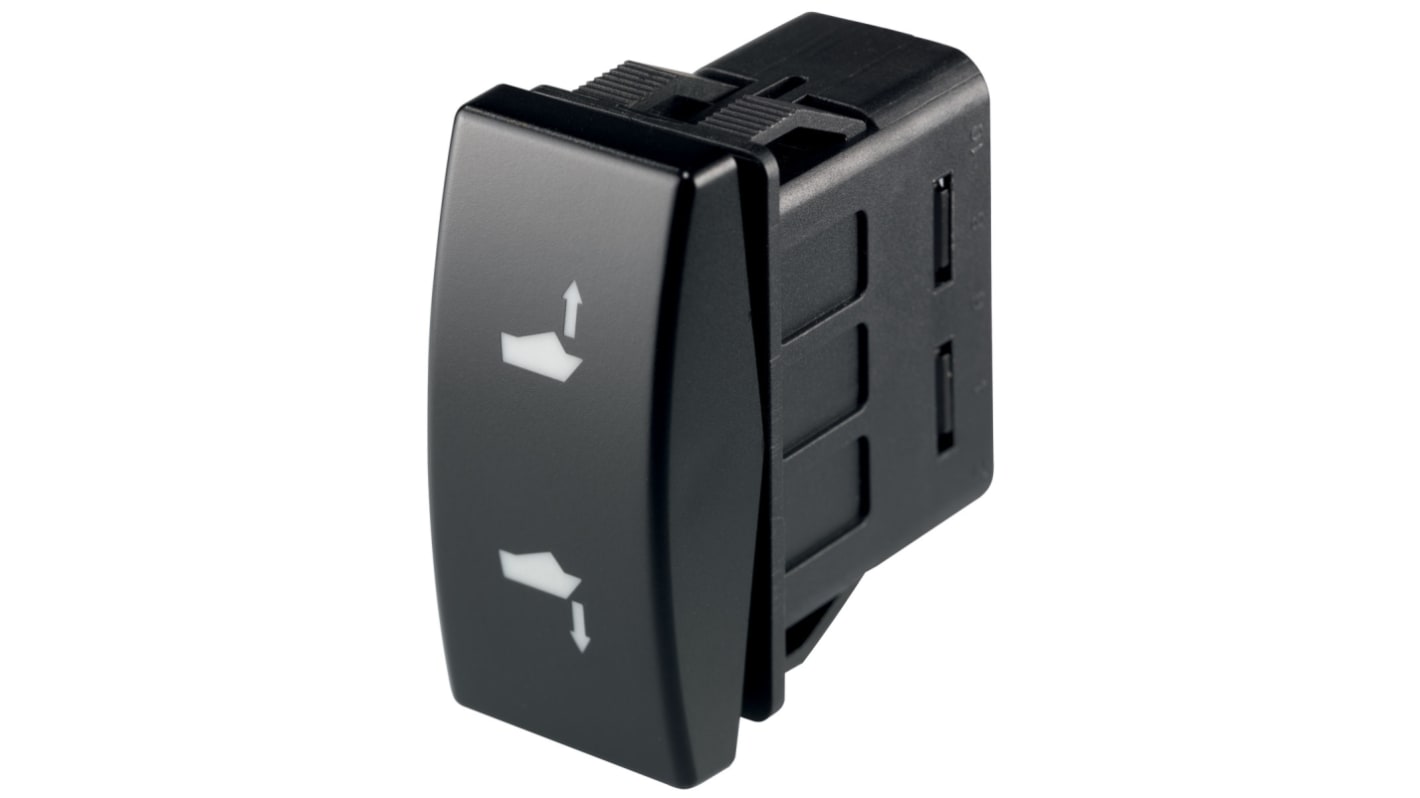 Marquardt Illuminated SPST, On-Off-On Rocker Switch Panel Mount