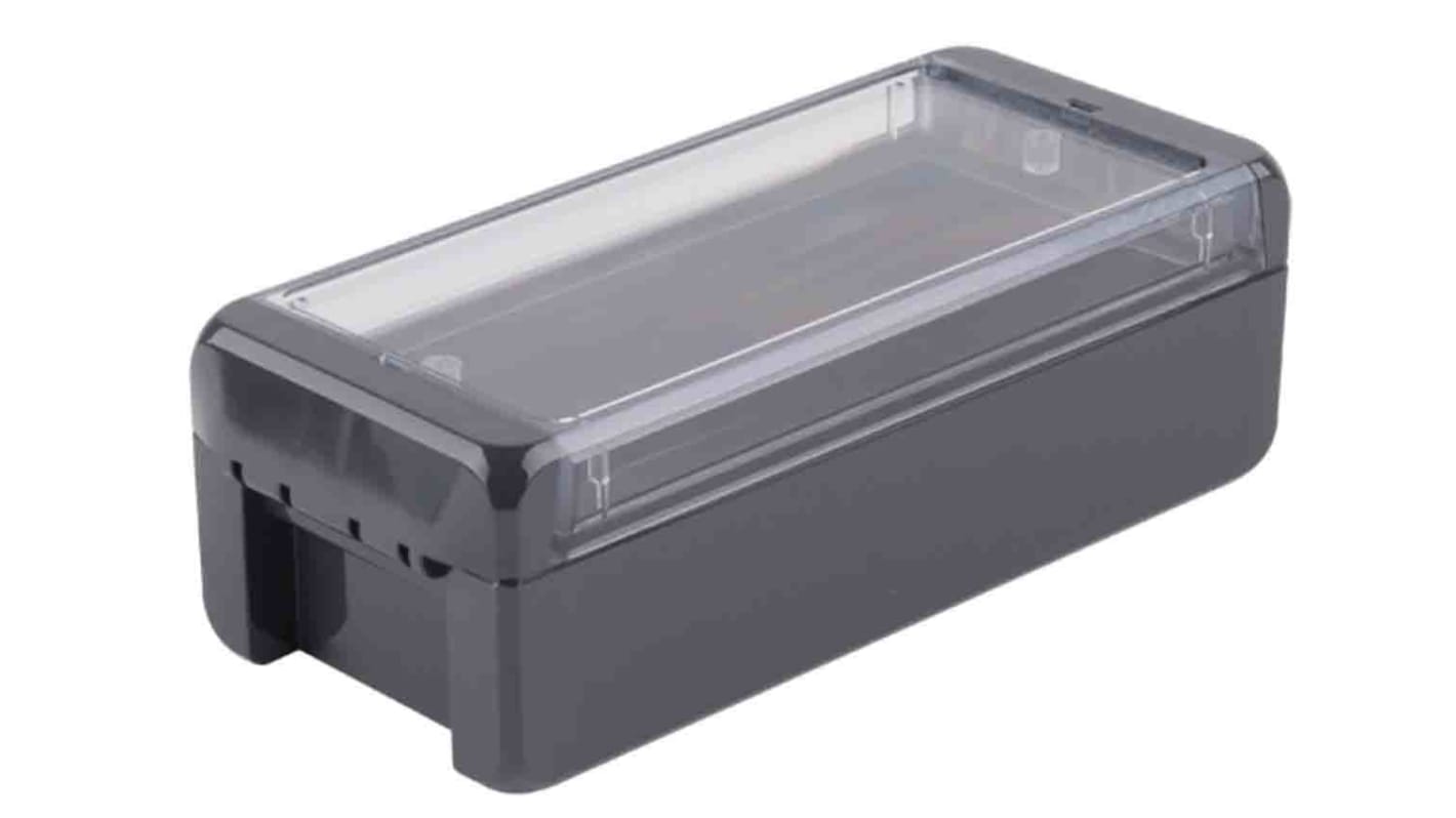 Bopla Bocube Series Graphite Grey Polycarbonate V0 Enclosure, IP66, IP68, IK07, Transparent Lid, 191 x 80 x 60mm