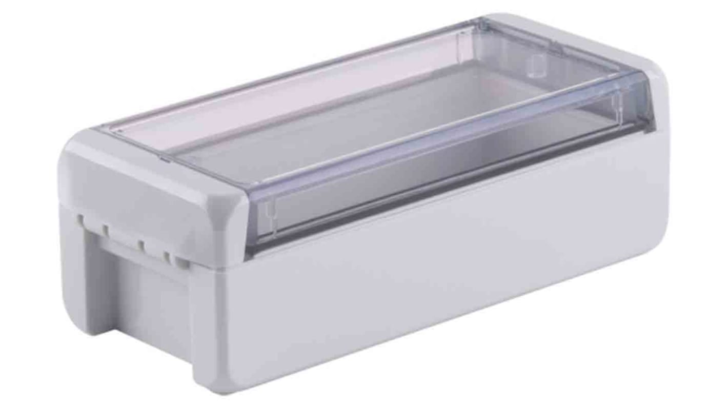 Bopla Bocube Series Light Grey Polycarbonate V0 Enclosure, IP66, IP68, IK07, Transparent Lid, 191 x 80 x 60mm