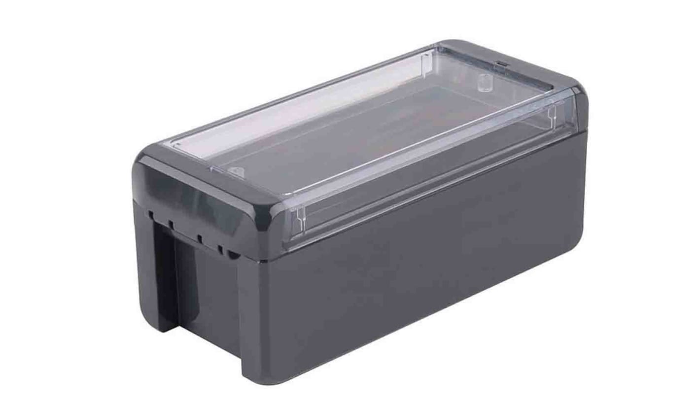 Bopla Bocube Series Graphite Grey Polycarbonate Enclosure, IP66, IP68, Flanged, Transparent Lid, 191 x 80 x 90mm