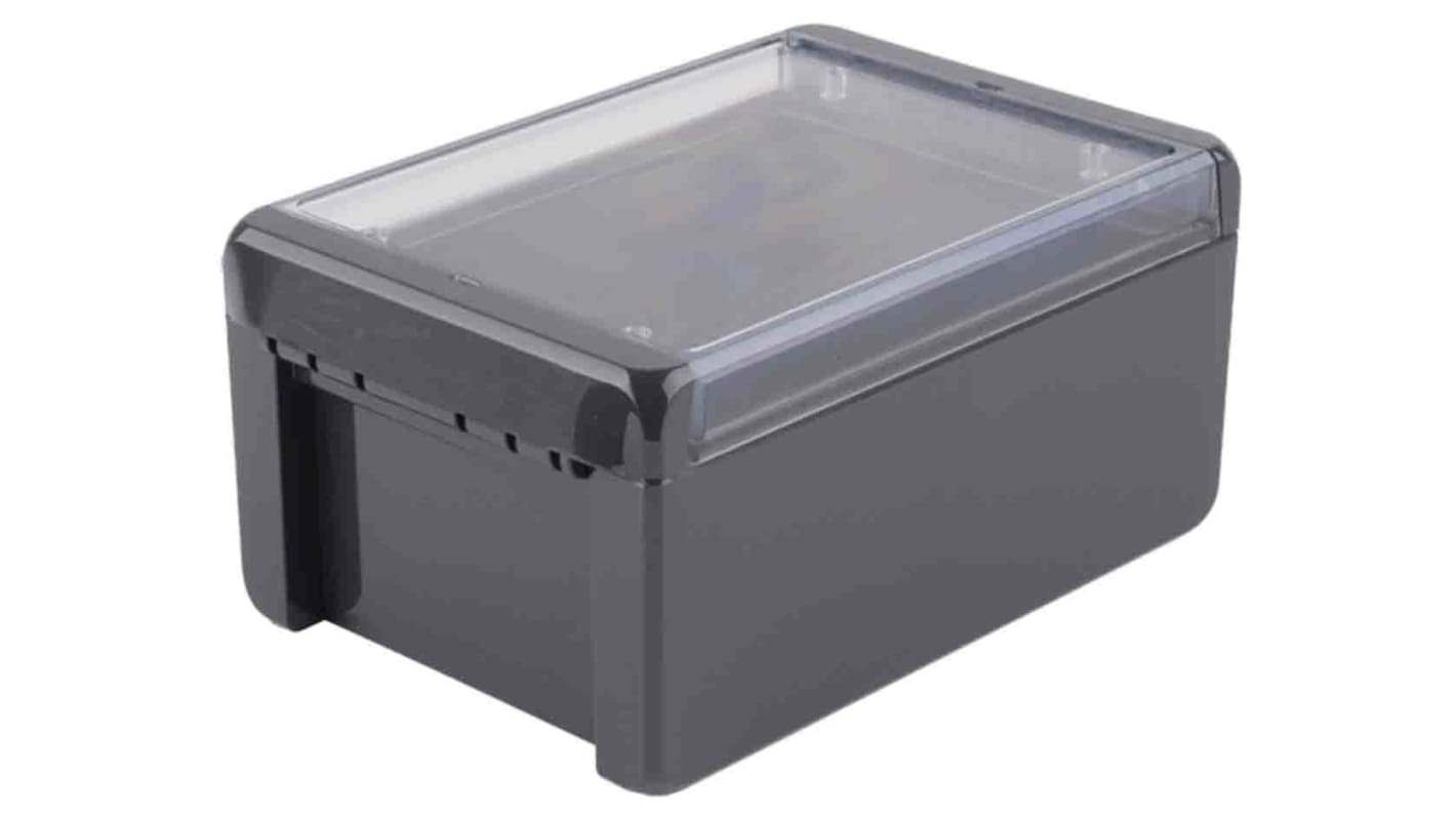 Bopla Bocube Series Graphite Grey Polycarbonate V0 Enclosure, IP66, IP68, IK07, Transparent Lid, 191 x 125 x 90mm