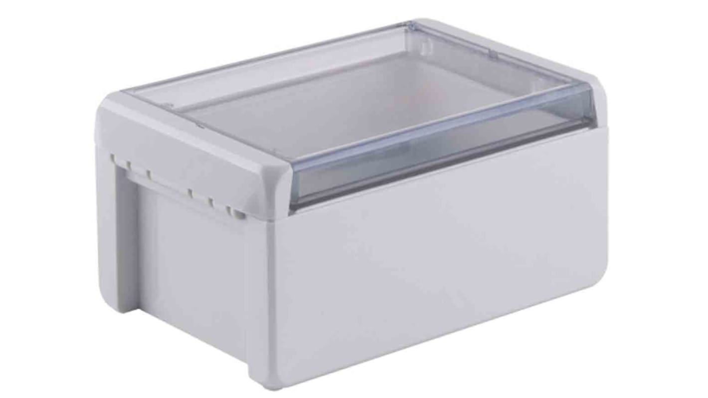 Bopla Bocube Series Light Grey Polycarbonate V0 Enclosure, IP66, IP68, IK07, Transparent Lid, 191 x 125 x 90mm