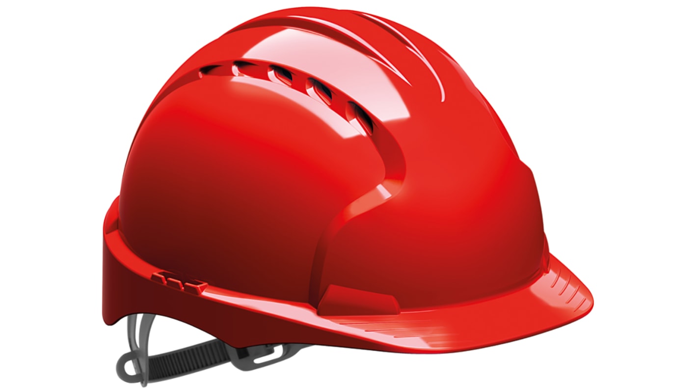 JSP EVO3 Red Safety Helmet, Adjustable, Ventilated