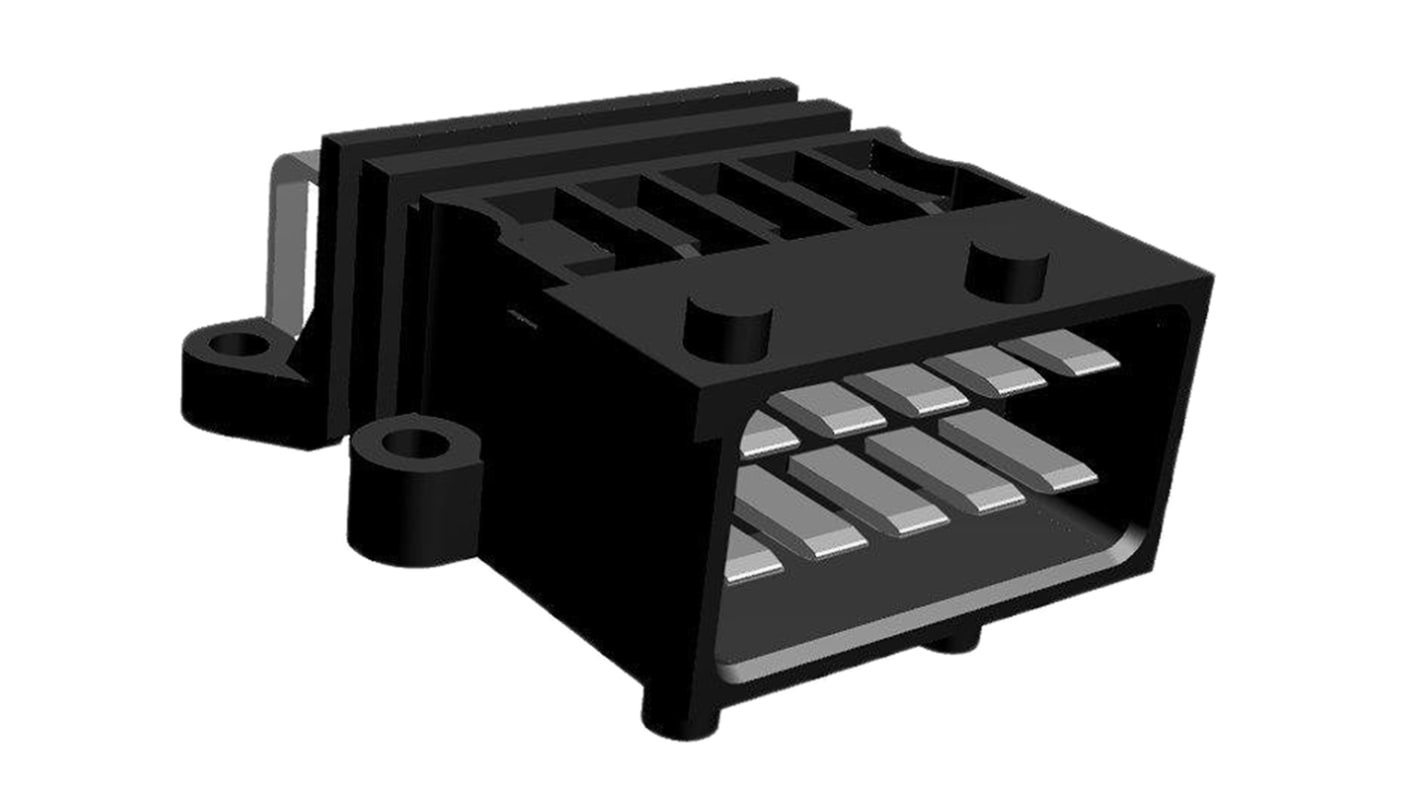 TE Connectivity, Timer Automotive Connector Plug Black Through Hole 10 Way, Solder Termination 1-967601-1