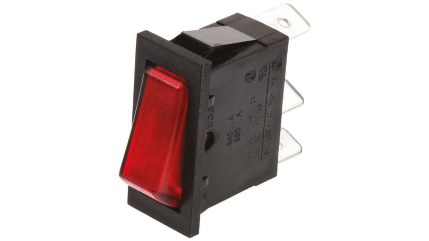 Marquardt Illuminated SPST, On-Off Rocker Switch Panel Mount