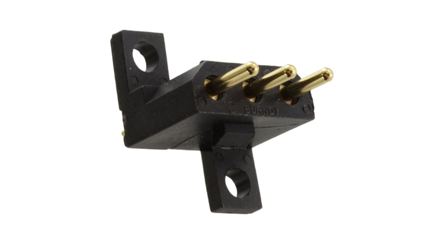 Conector macho para PCB Souriau Sunbank by Eaton serie SMS de 3 vías, 1 fila, paso 5.08mm, para soldar, Montaje en