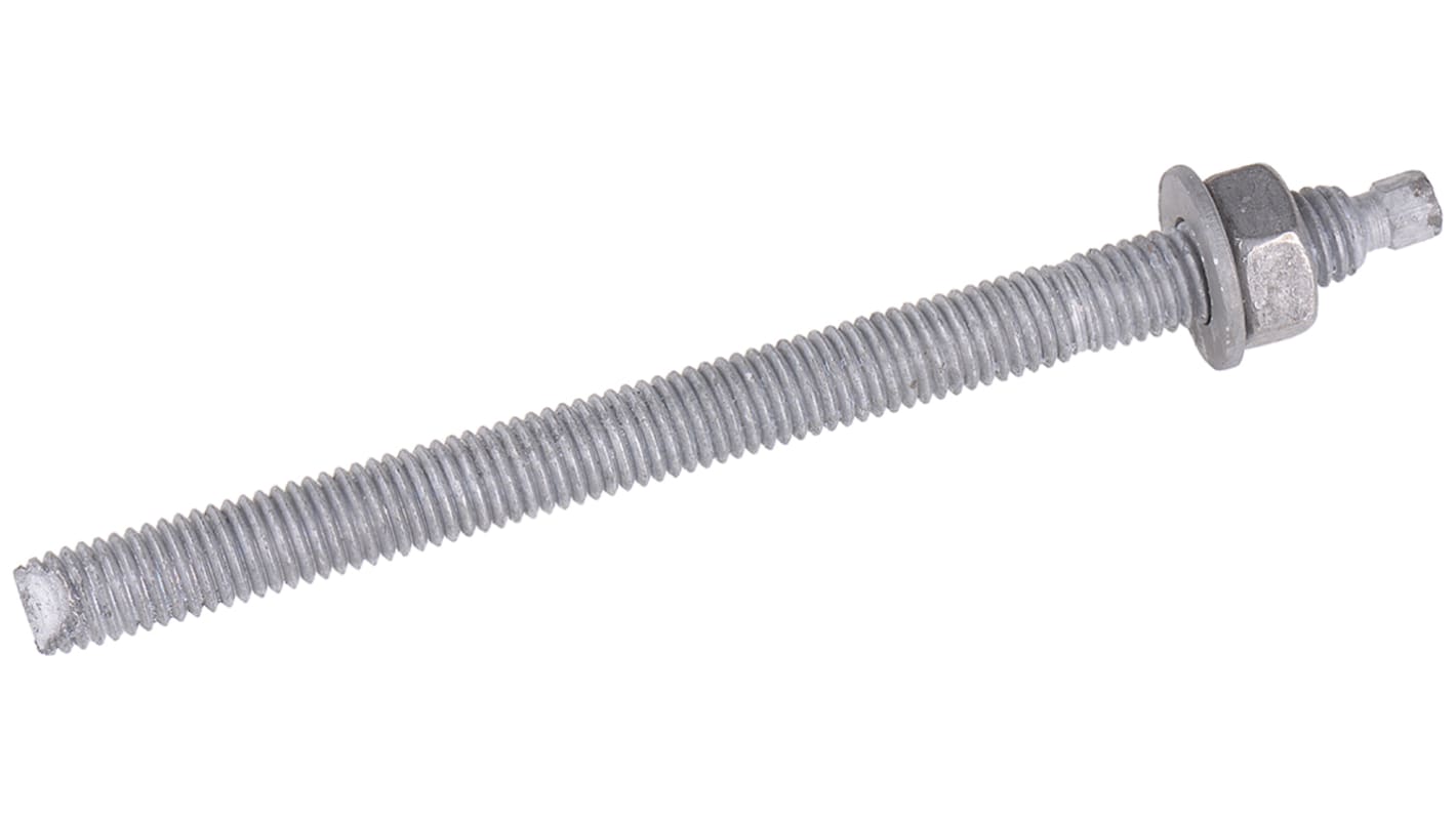 RS PRO Carbon Steel Anchor Bolt M24 x 300mm, 26mm Fixing Hole