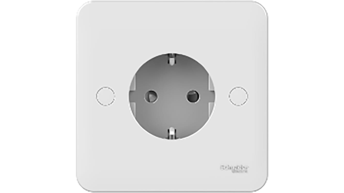 Schneider Electric Lisse White 1 Gang Plug Socket, 16A, Indoor Use