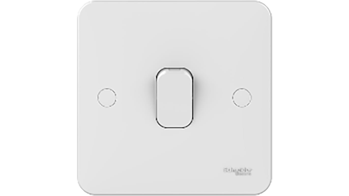 Schneider Electric White Rocker Light Switch, 2 Way, 1 Gang, Lisse