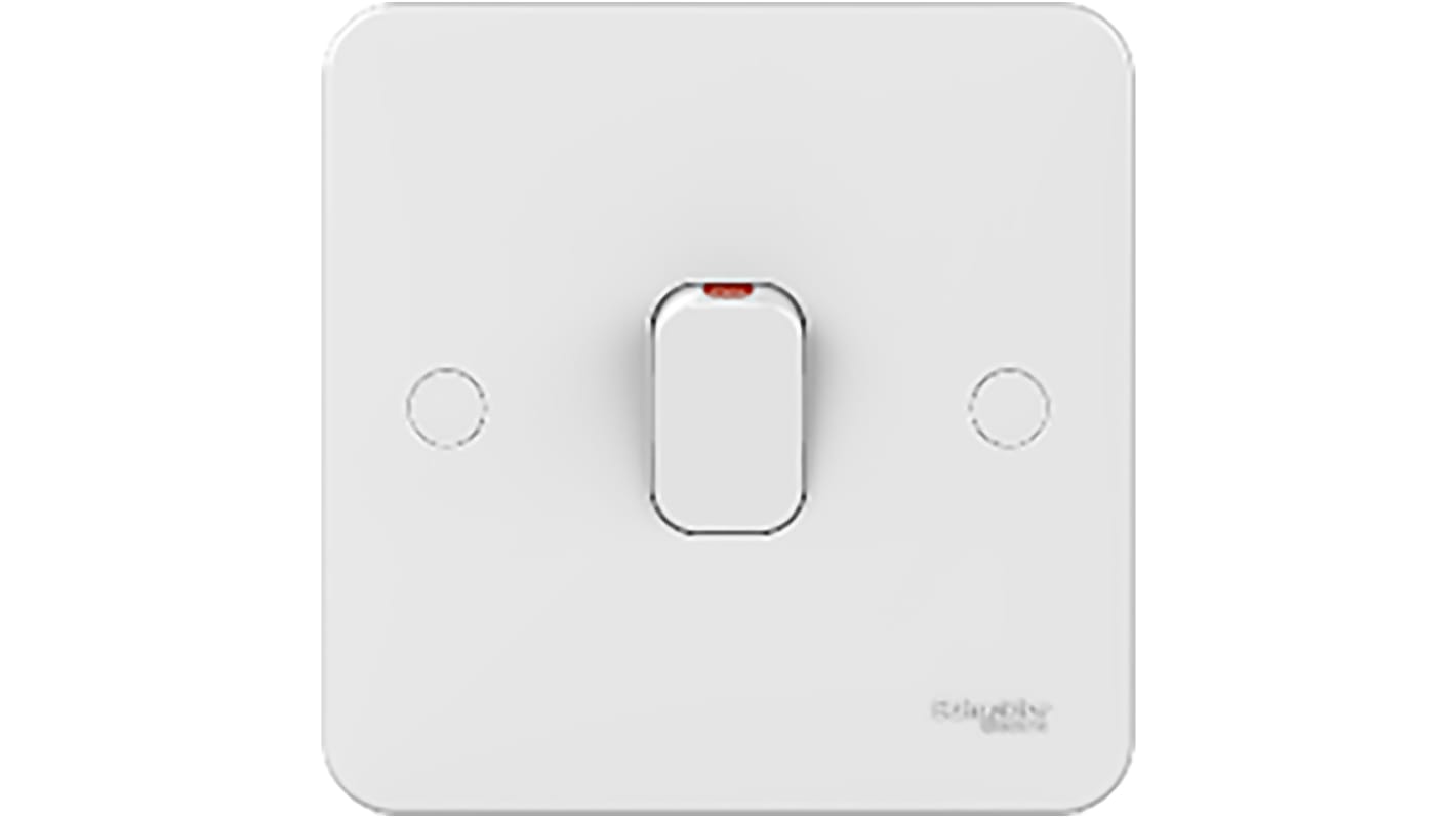 Schneider Electric White Rocker Light Switch, 1 Way, 1 Gang, Lisse