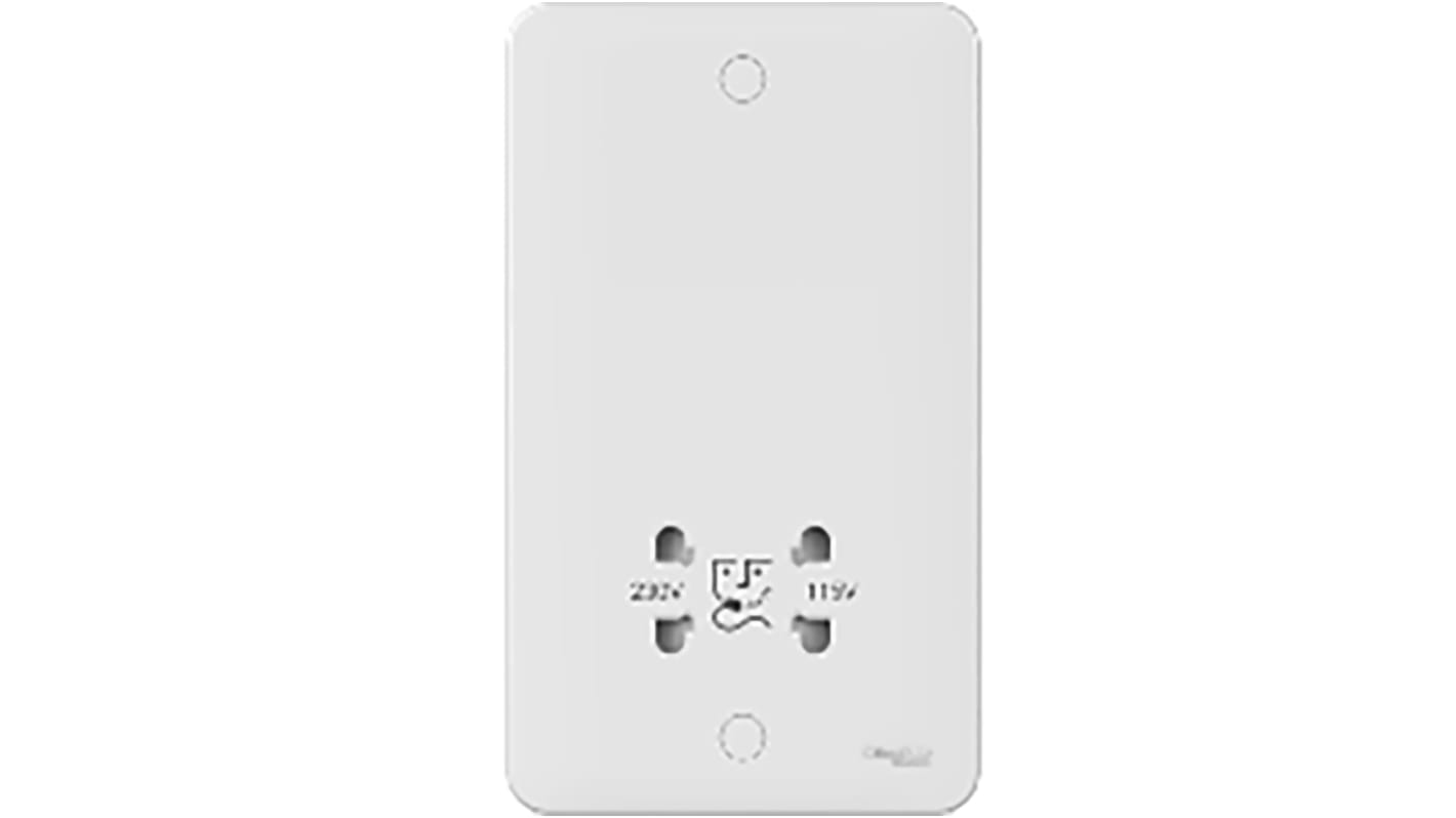 Schneider Electric 剃须刀插座, 1位, 壁挂式安装, 室内使用, 115 V，230 V, 白色, Lisse系列