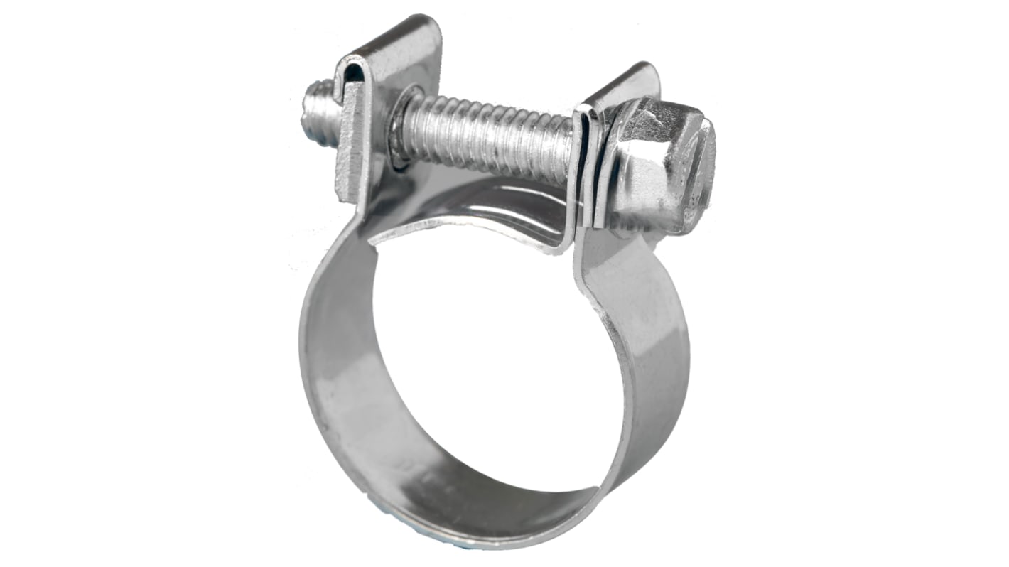 Jubilee Stainless Steel Slotted Hex Mini Fuel Clip, Nut and Bolt Clip, 9.1mm Band Width, 8 → 10mm ID
