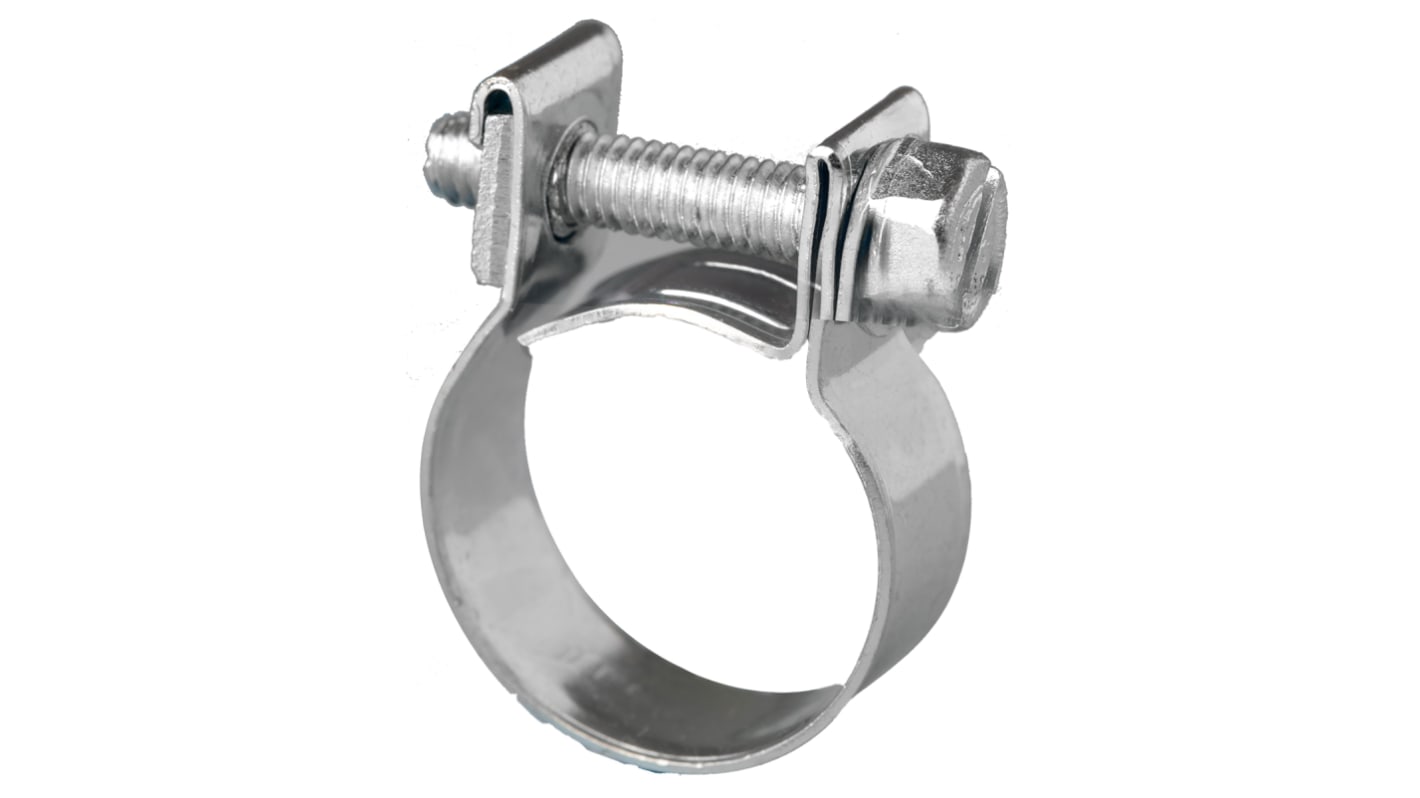 Jubilee Stainless Steel Slotted Hex Mini Fuel Clip, Nut and Bolt Clip, 9.1mm Band Width, 11 → 13mm ID