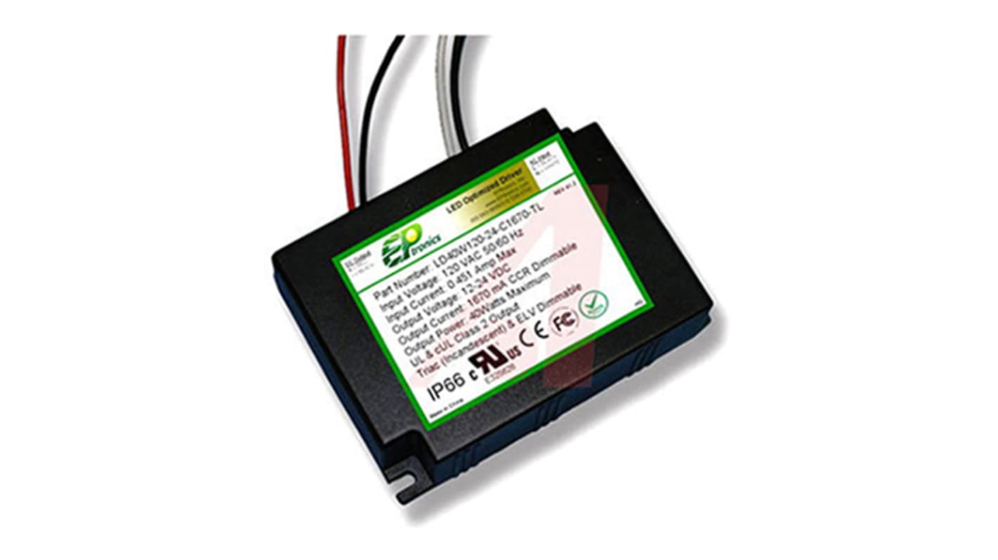 EPtronics INC. LED Driver, 114V Output, 40W Output, 350mA Output, Constant Current Dimmable
