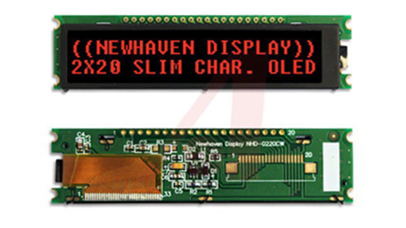 Display LCD color NEWHAVEN DISPLAY INTERNATIONAL, alim. 2,4 → 5,5 V, interfaz Paralelo de 4/8 bits, I2C, SPI