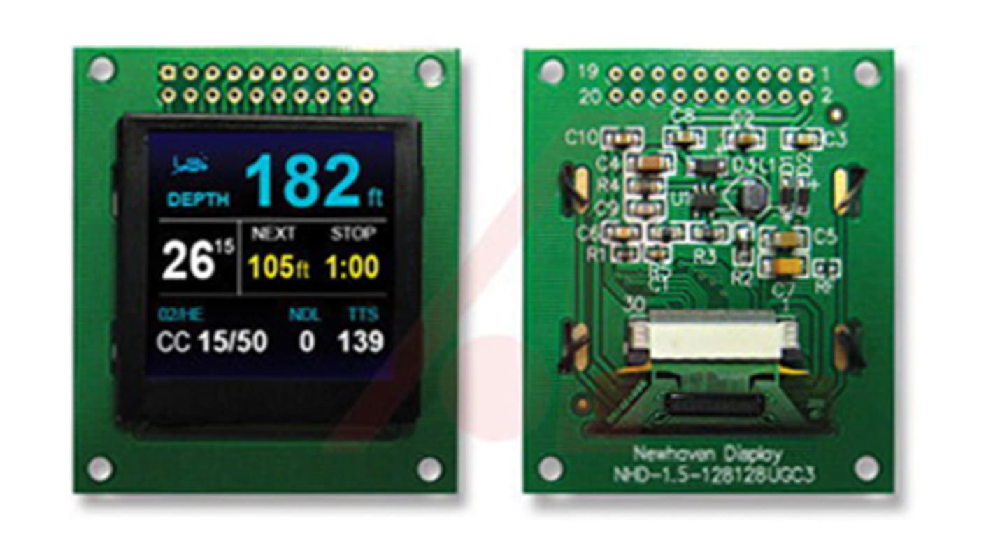 Ecran couleur LCD NEWHAVEN DISPLAY INTERNATIONAL, 1.5pouce, rétroéclairage LED