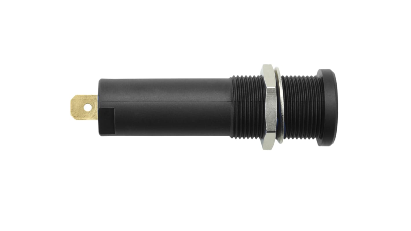 Schutzinger Black Female Banana Socket, 4 mm Connector, Tab Termination, 16A, 1000V, Gold Plating