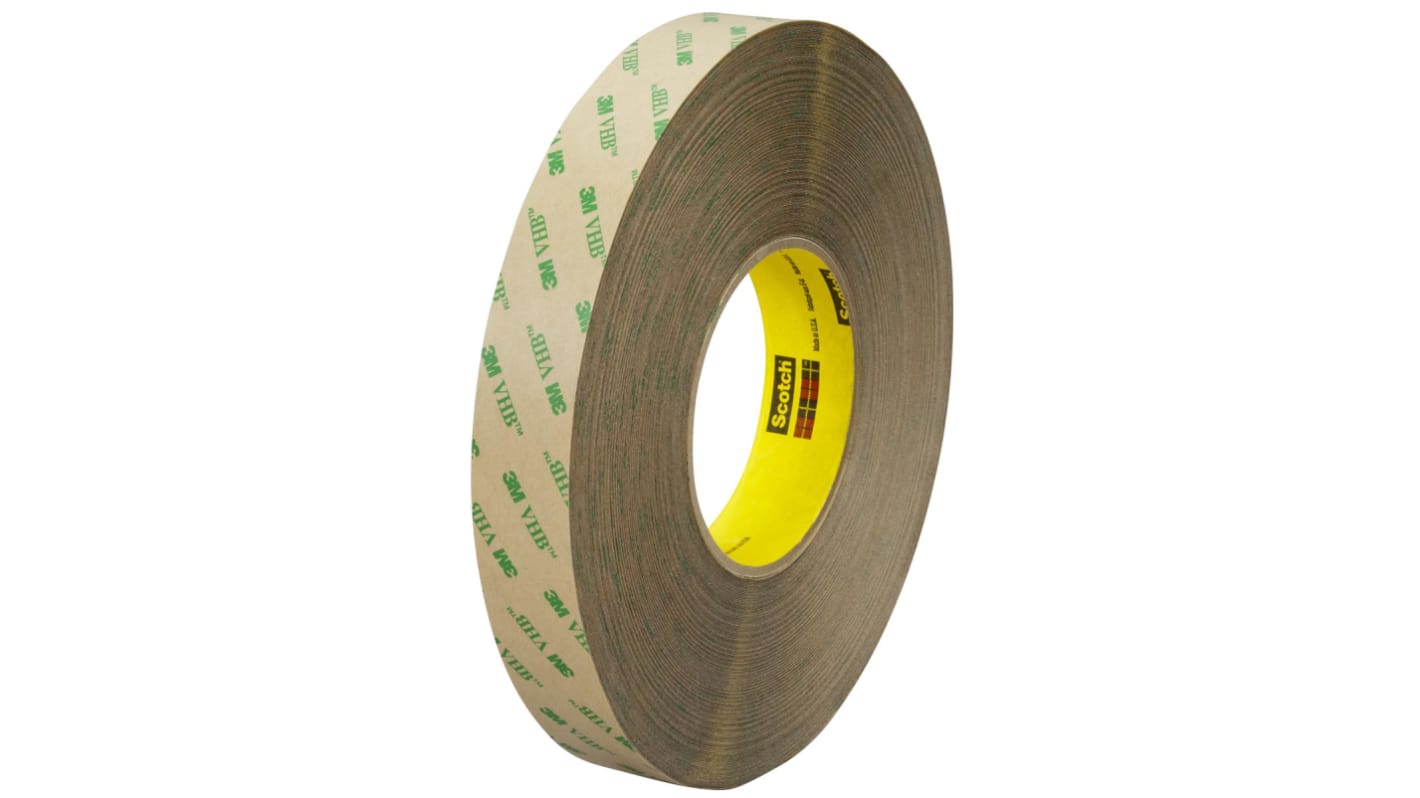 3M VHB™ Series 9473 Clear Double Sided Plastic Tape, 0.36mm Thick, 1 N/cm, PET Backing, 19mm x 55m