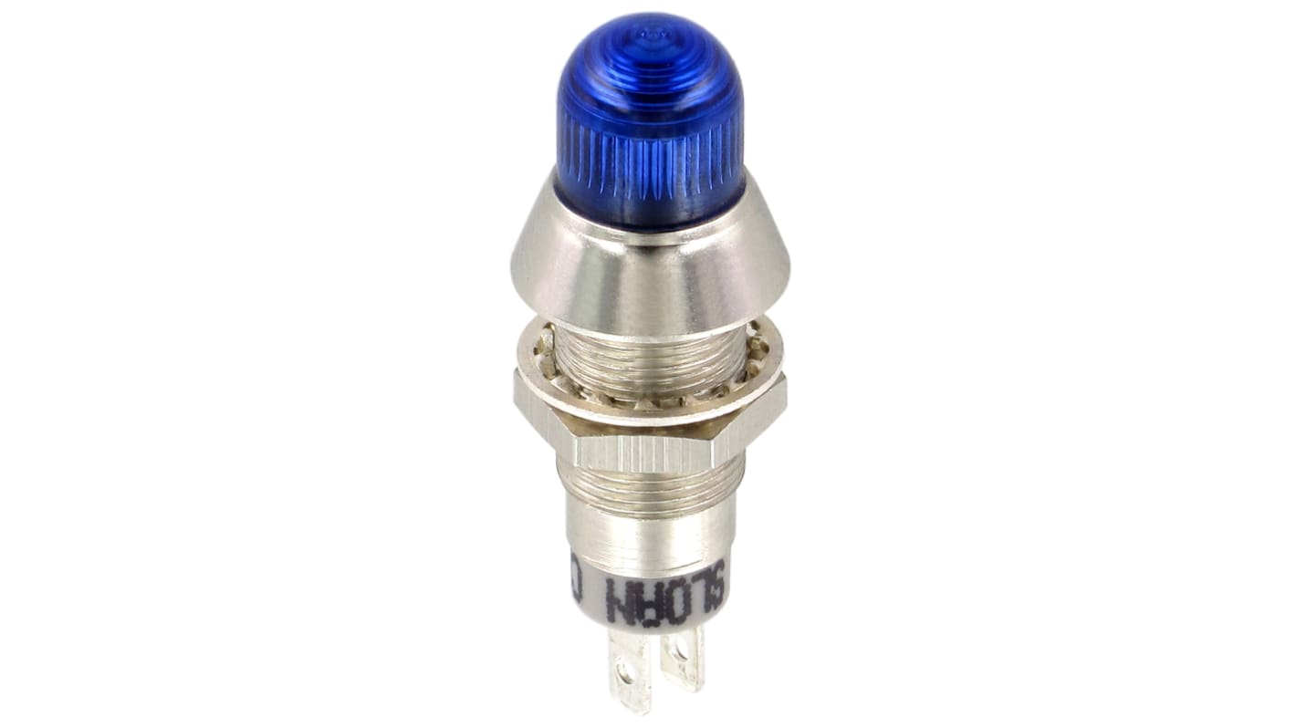Sloan Blue Panel Mount Indicator, 5 → 28V dc, 8.2mm Mounting Hole Size, FASTON Termination, IP68
