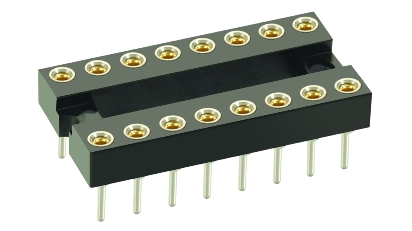 D2816-42 | HARWIN 16 ピン DILソケット, 2.54mm ピッチ, スルー