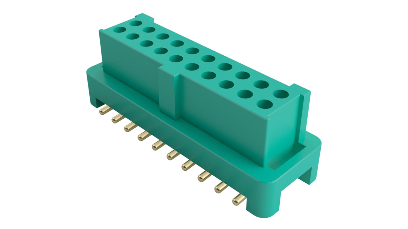 HARWIN Gecko Series Straight Surface Mount PCB Socket, 10-Contact, 2-Row, 1.25mm Pitch, Solder Termination