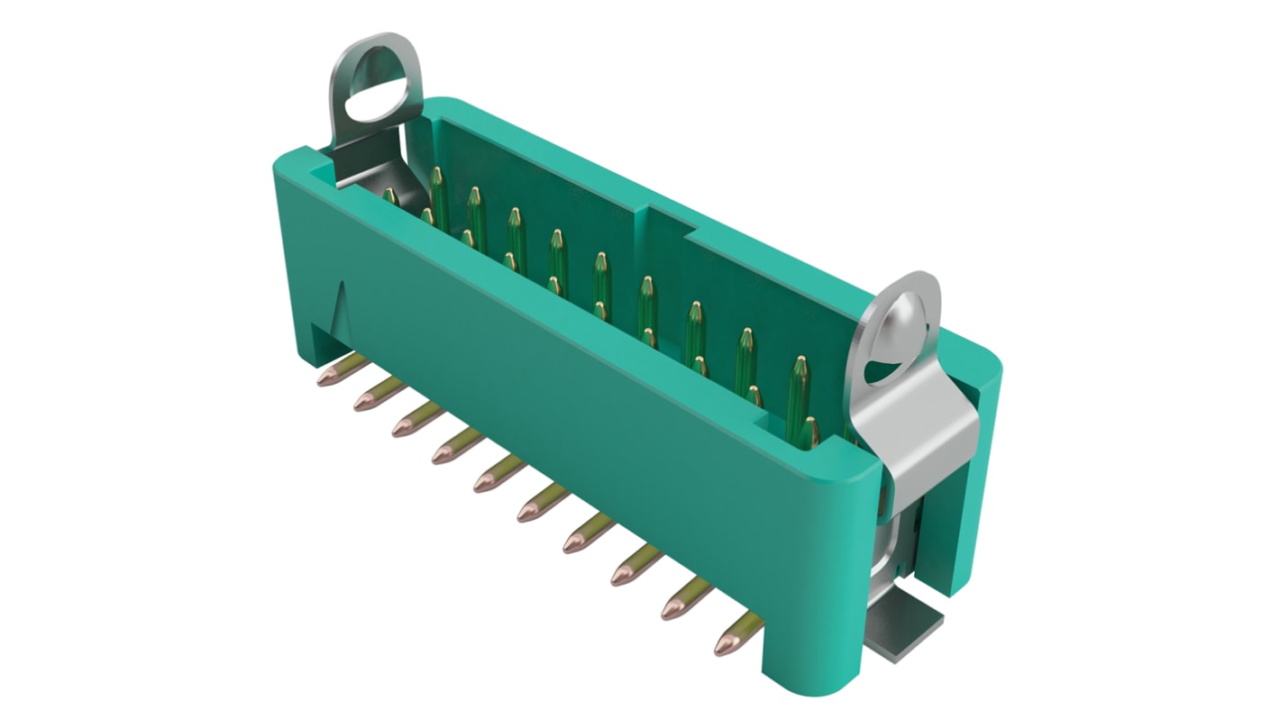 Conector macho para PCB Ángulo de 90° HARWIN serie Gecko de 10 vías, 2 filas, paso 1.25mm, para soldar, Montaje