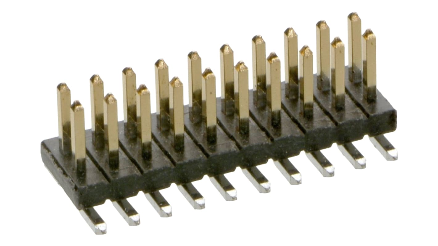 HARWIN 20p双排排针 直角板对板, 线对板连接器, 1.27mm间距, 1.0A, 1.0 kV, SMT安装, Archer M50系列