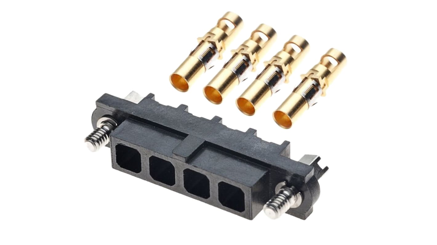 HARWIN Datamate Mix-Tek Series Straight Cable Mount PCB Socket, 4-Contact, 1-Row, 4mm Pitch, Crimp Termination