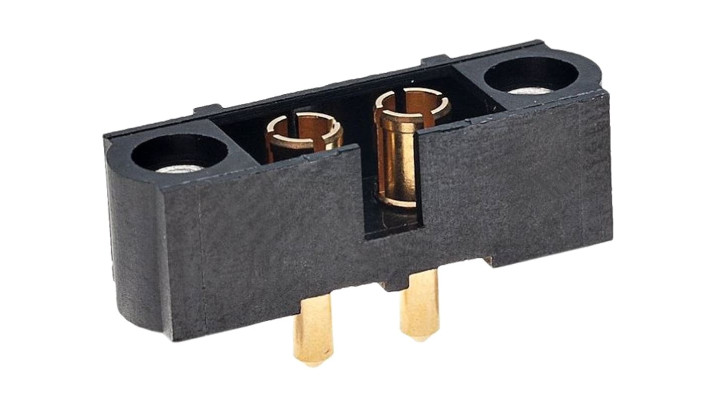 HARWIN Datamate Mix-Tek Series Straight Through Hole PCB Header, 2 Contact(s), 4.0mm Pitch, 1 Row(s), Shrouded