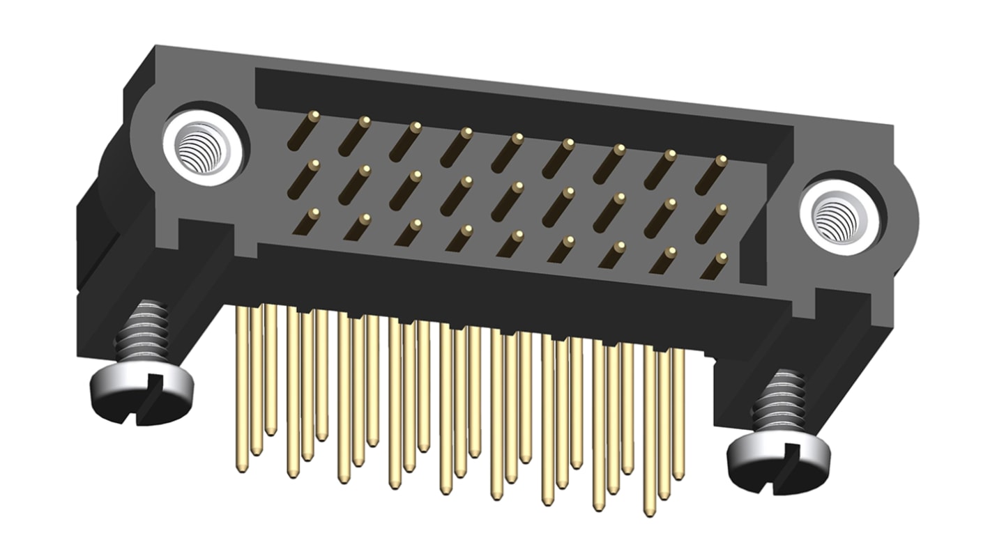 HARWIN 60p三排排针 直角板对板, 线对板连接器, 2.0mm间距, 3.0A, 800.0 V, THT安装, Datamate J-Tek系列