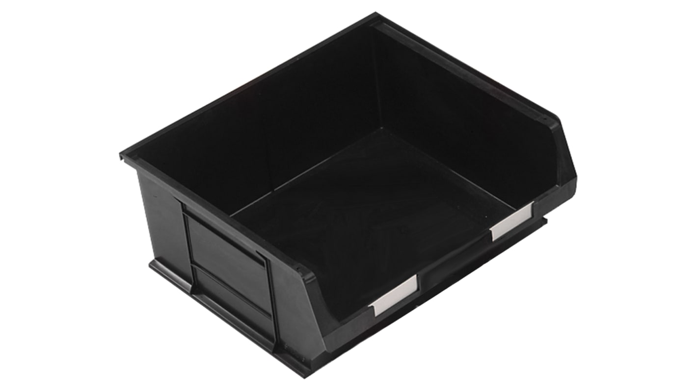 RS PRO PP Storage Bin, 182mm x 420mm, Black