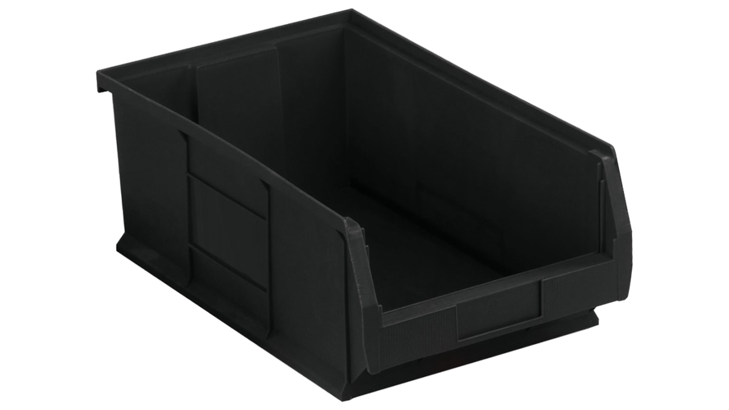 RS PRO Lagerkasse Sort PP, 200mm x 310mm x 520mm