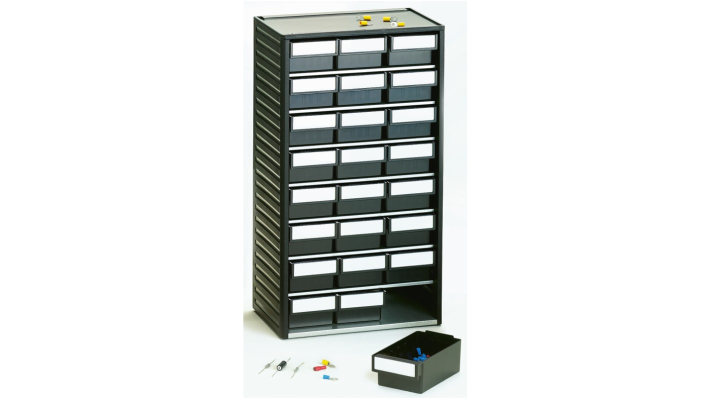 RS PRO 24 Drawer ESD Cabinet, 550 x 310 x 180mm