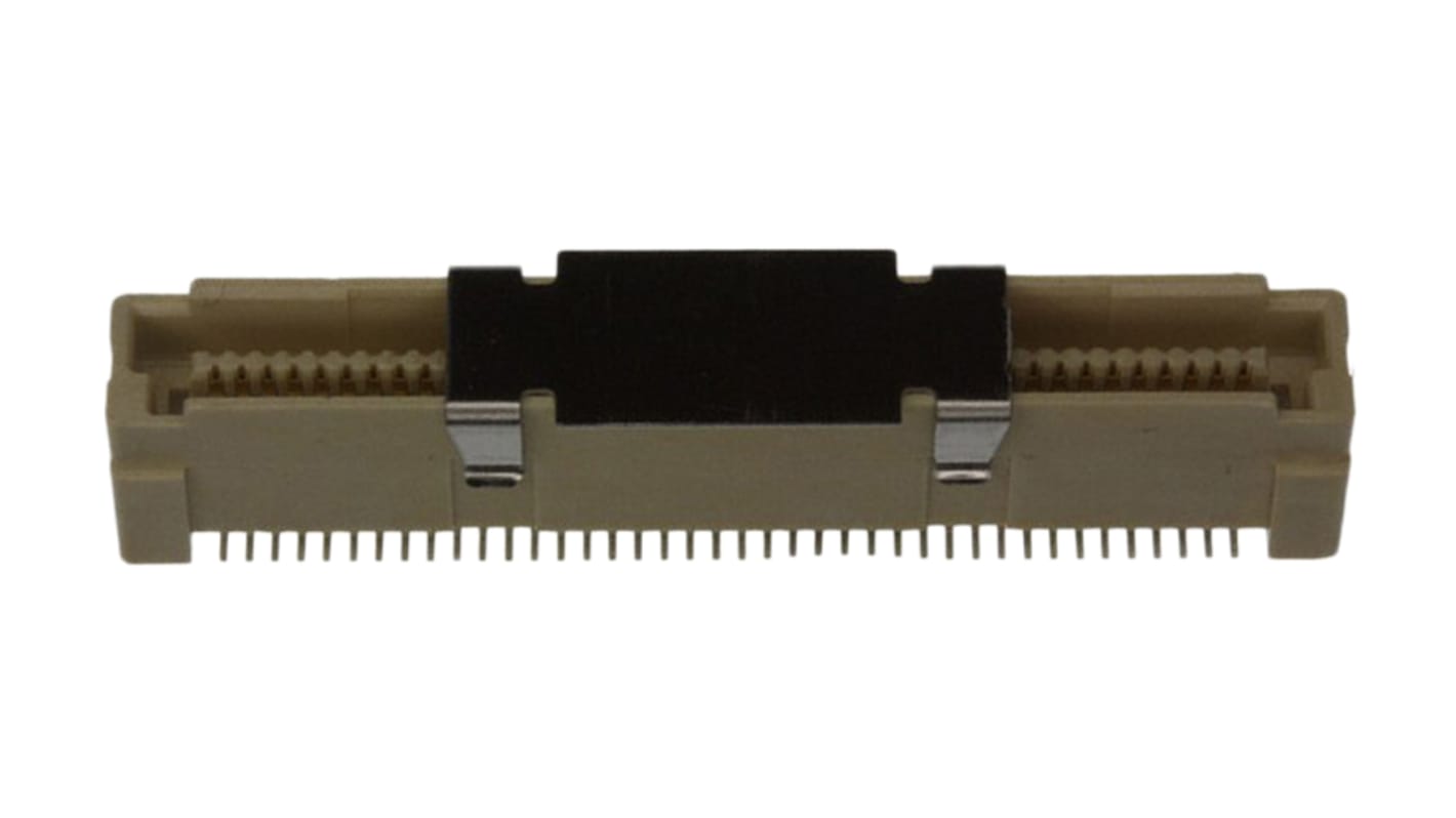TE Connectivity Free Height Series Straight Surface Mount PCB Header, 100 Contact(s), 0.8mm Pitch, 2 Row(s), Shrouded