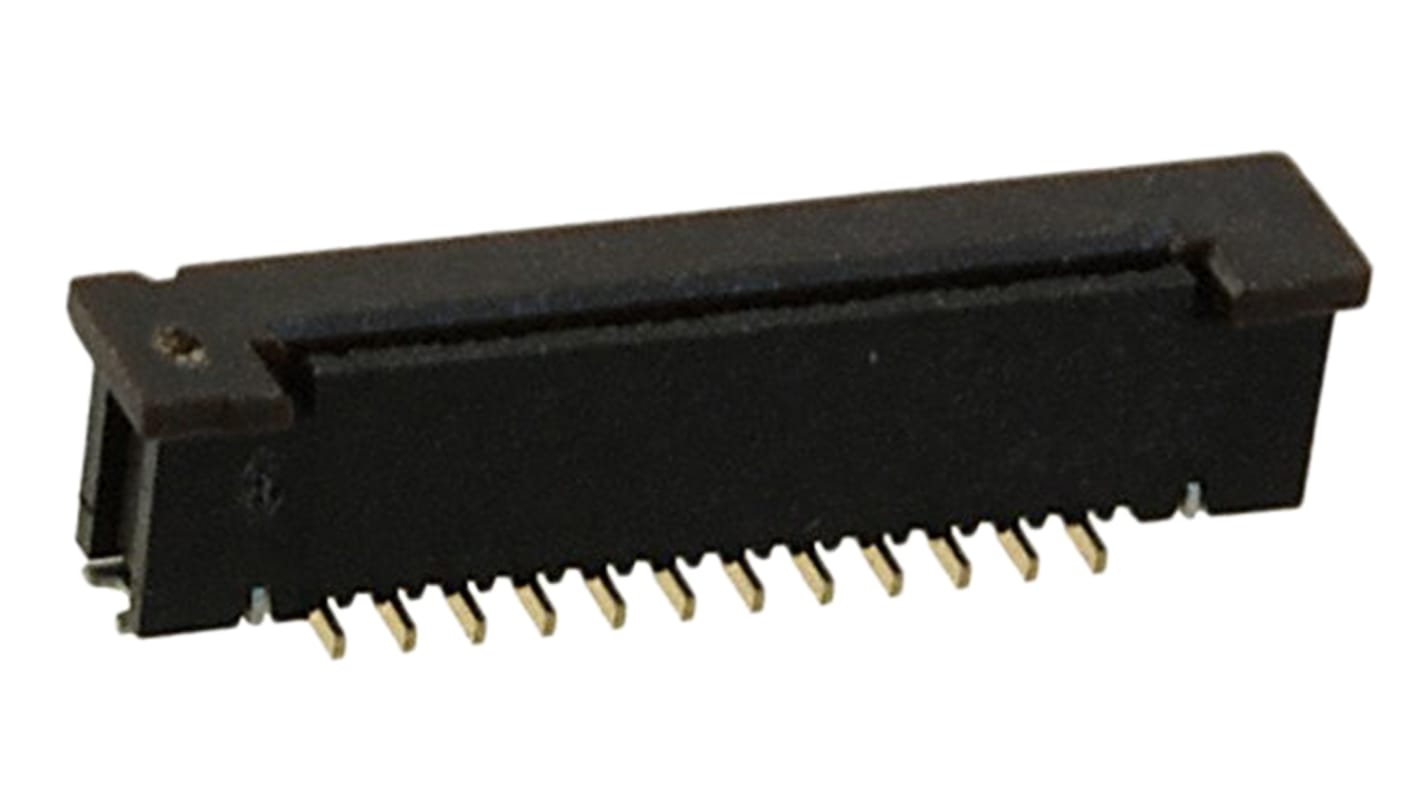 TE Connectivity, FPC 0.5mm Pitch 24 Way Straight Female FPC Connector, ZIF