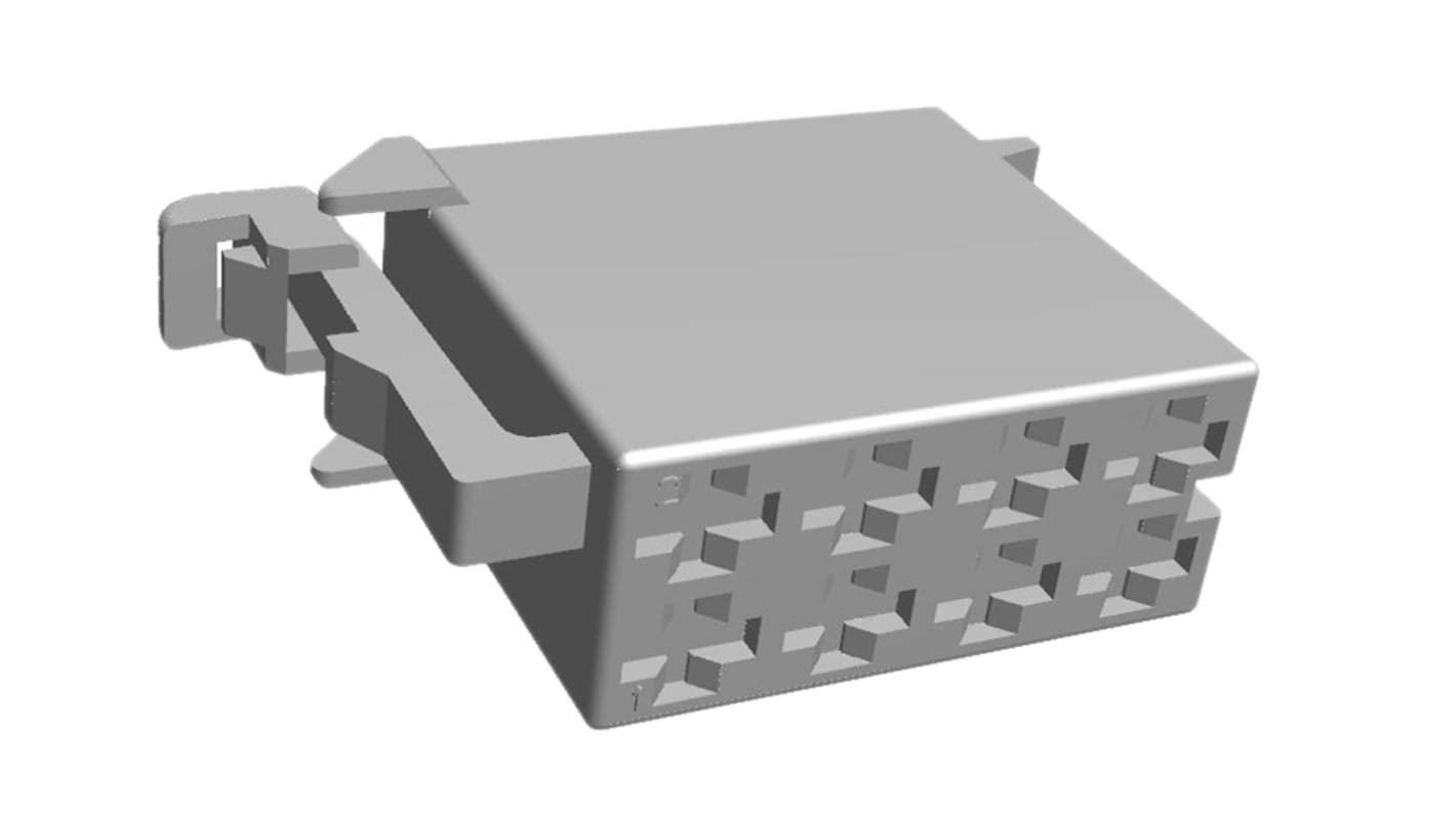 TE Connectivity, Junior Timer Automotive Connector Socket Grey Plug-In 8 Way 962189-1