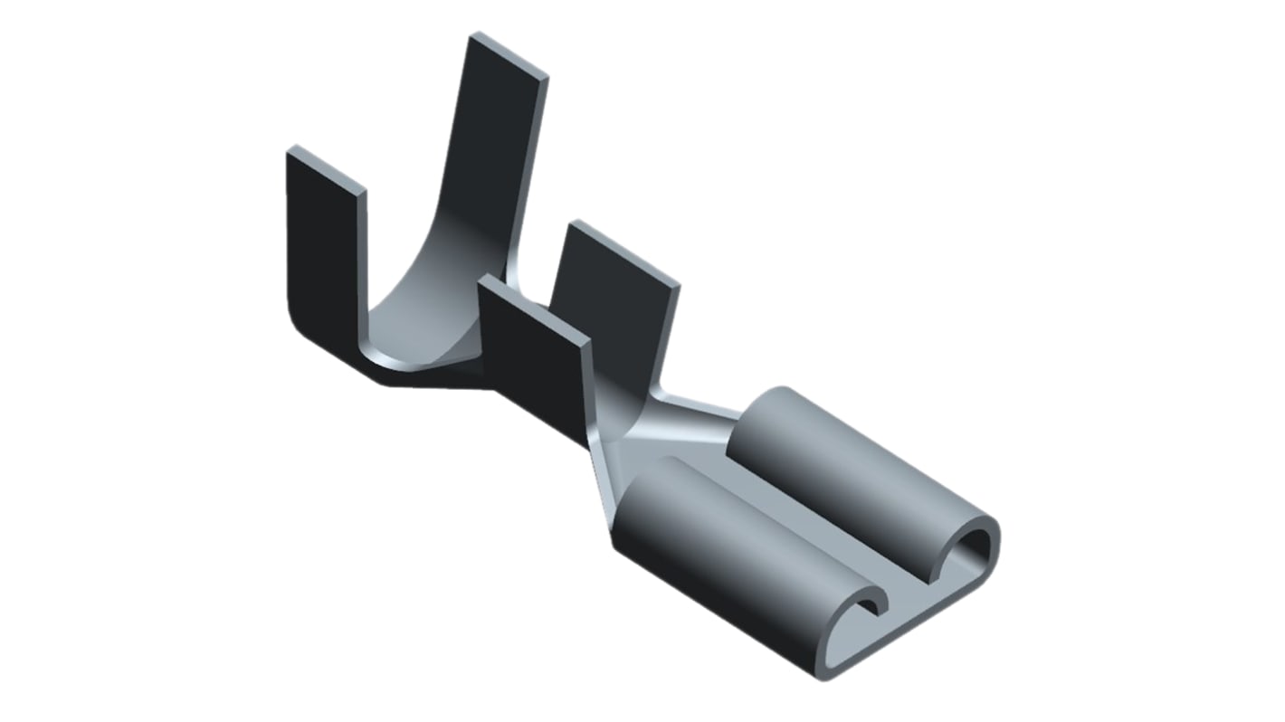 TE Connectivity FASTON .250 Uninsulated Female Spade Connector, Receptacle, 7.62 x 0.46mm Tab Size, 1.3mm² to 3mm²