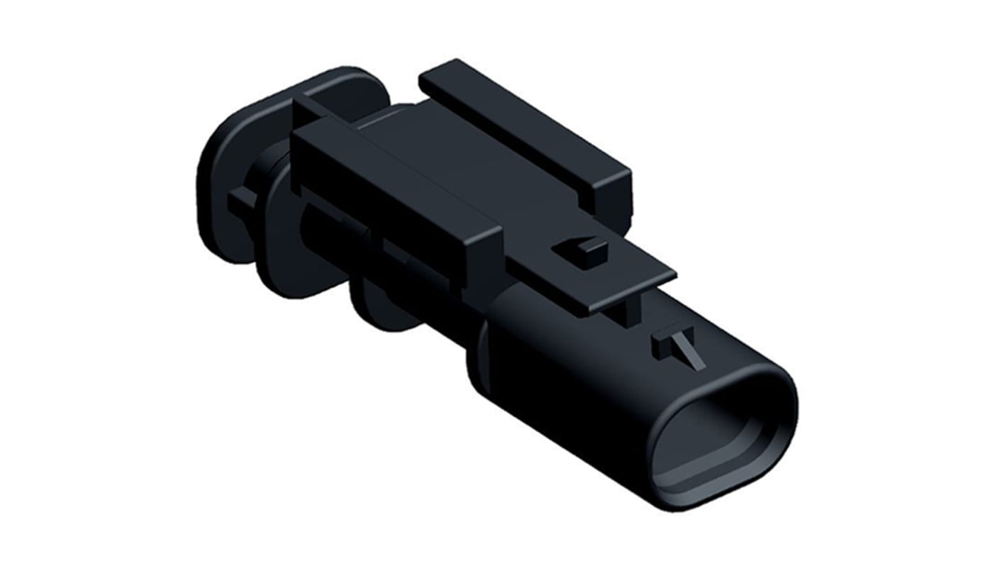 TE Connectivity, MCON 1.2 Automotive Connector Plug Black Plug-In 2 Way 1-1703498-1