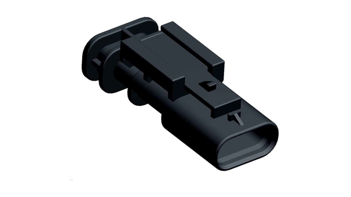 TE Connectivity, MCON 1.2 Automotive Connector Plug Black Plug-In 3 Way 1-1703494-1