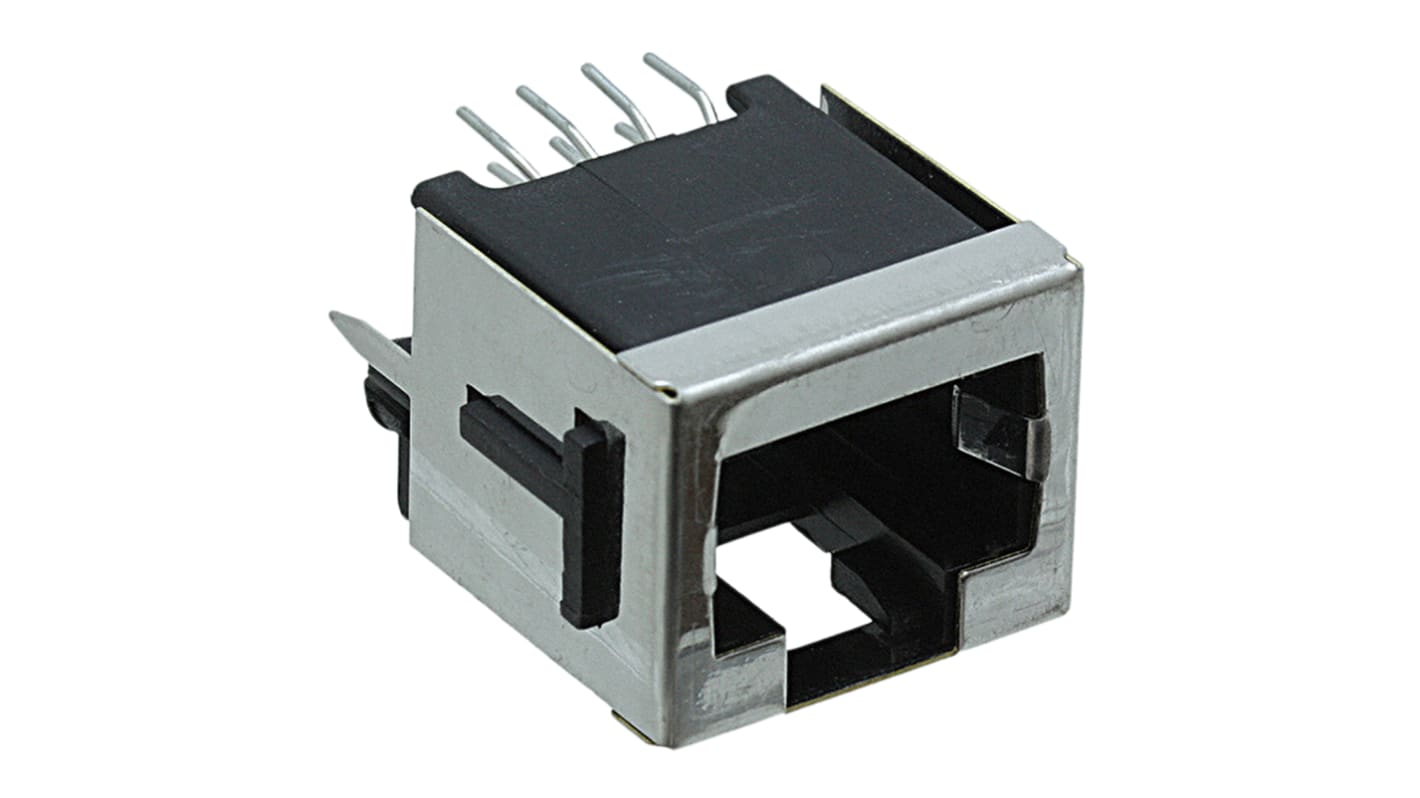 TE Connectivity 100616 Series Female RJ45 Connector, Through Hole, Cat3 Vertical 1 Port 8 -Way