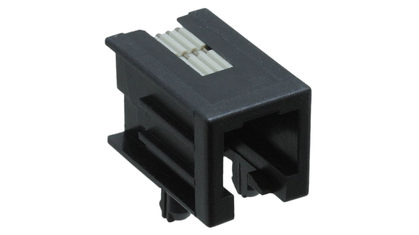 TE Connectivity 215875 Series Female RJ22 Connector, PCB Mount Right Angle 4P4C -Way