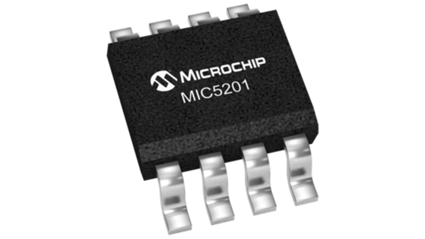 Microchip 電圧レギュレータ 低ドロップアウト電圧 5 V, 8-Pin, MIC5201-5.0YM