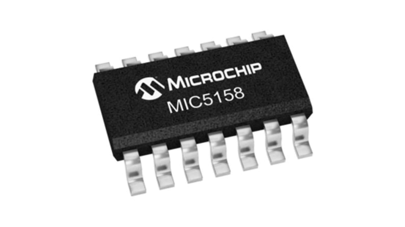 Microchip 電圧レギュレータ 低ドロップアウト電圧 1.3 → 36 V, 14-Pin, MIC5158YM